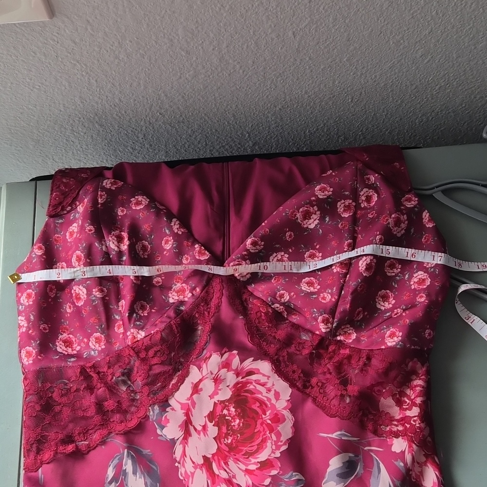 Avec Les Filles Burgandy Dress with Pink And Gray Accents - Picture 6 of 7